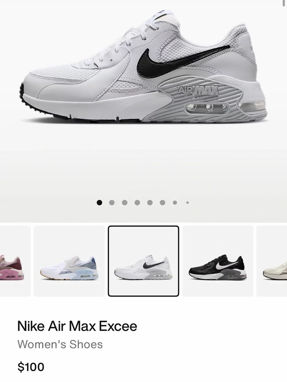 Nike Air Max Excee Women's White and Black Sneakers